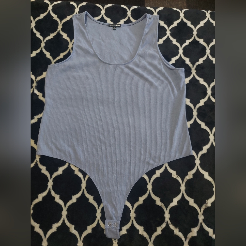 NWOT Fashion Nova 3x cornflower‎ blue tank bodysuit